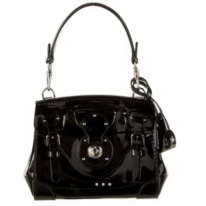 ***SOLD*** Ralph Lauren Ricky 18 Patent Leather Handle Handbag